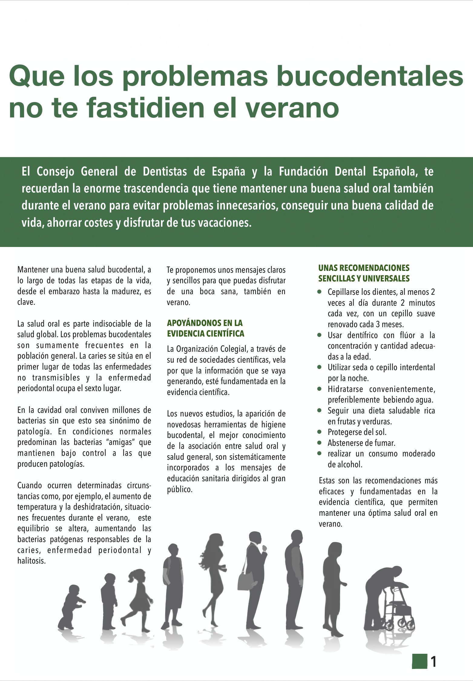 Página explicativa sobre la importancia de mantener una buena salud bucodental durante el verano